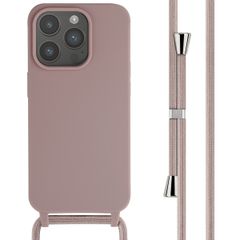 imoshion Coque en silicone avec cordon Apple iPhone 15 Pro - Sand Pink