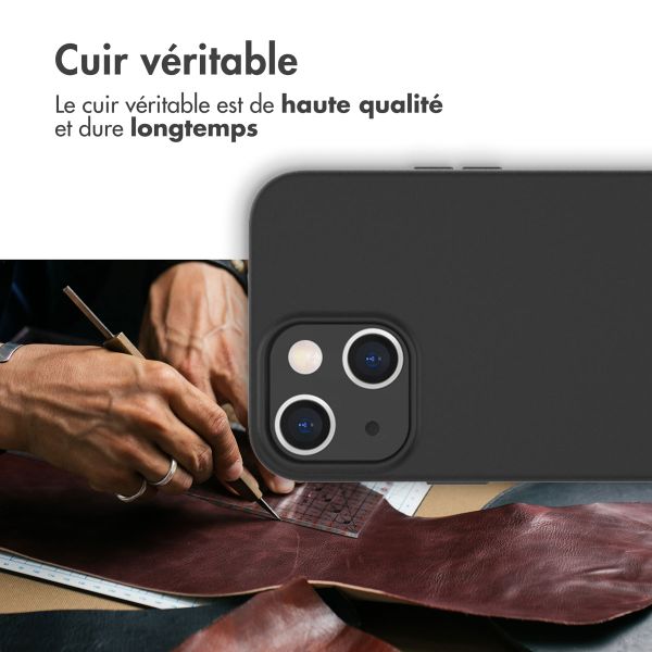 Accezz Leather Backcover avec MagSafe Apple iPhone 14 Plus - Noir