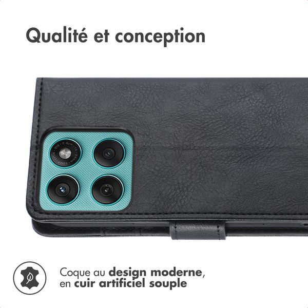 imoshion Étui de télephone portefeuille de luxe Motorola Moto G57 Power - Noir