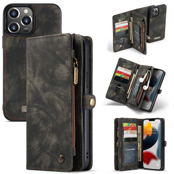 CaseMe Etui de téléphone de luxe en cuir deux iPhone 13 Pro Max