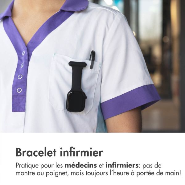 imoshion Bracelet infirmier en silicone Apple Watch Series 1 t/m 11 / SE / Ultra (44/45/46/49 mm) - Noir