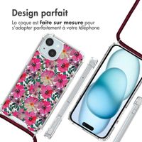 imoshion Coque Design avec cordon Apple iPhone 15 - Flower Water