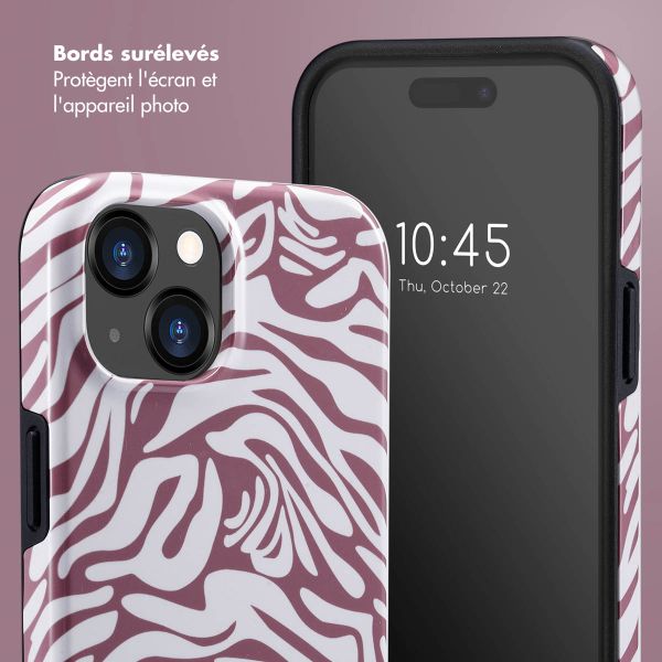 Selencia Coque arrière Vivid Tough iPhone 15  - Trippy Swirl Dark Rose