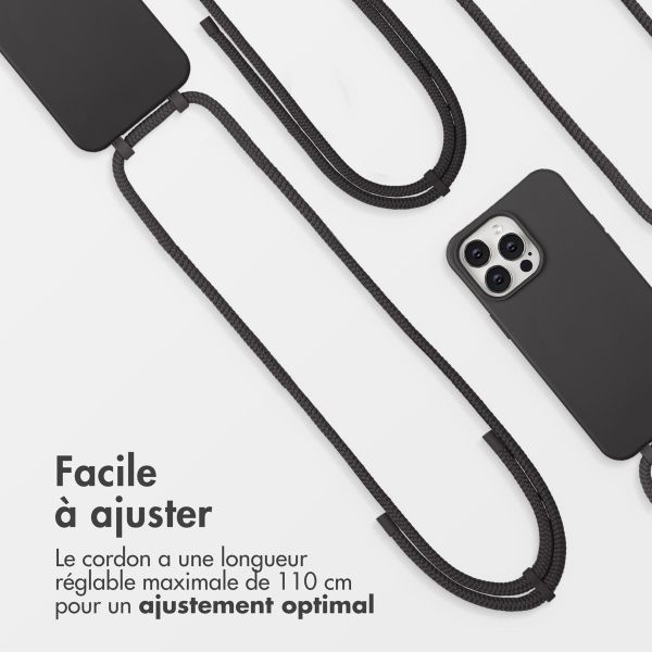 imoshion Coque arrière Color avec cordon amovible et MagSafe Apple iPhone 14 Pro Max - Black Coffee