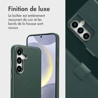 Accezz Étui de téléphone portefeuille en cuir 2-en-1 avec MagSafe Samsung Galaxy S25 Plus - Cedar Green