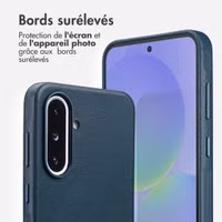 Accezz Coque arrière en cuir avec MagSafe Samsung Galaxy A36 / A56 - Nightfall Blue