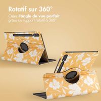imoshion Coque tablette Design rotatif à 360° Samsung Galaxy Tab S10 Plus / Tab S9 FE Plus / Tab S9 Plus - Yellow Flowers