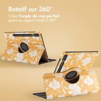 imoshion Coque tablette Design rotatif à 360° Samsung Galaxy Tab S10 Plus / Tab S9 Plus / Tab S9 FE Plus - Yellow Flowers