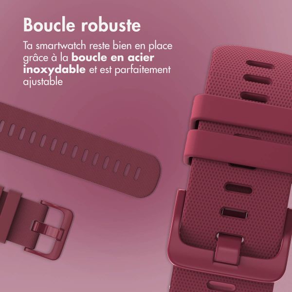 imoshion Bracelet sport en silicone avec boucle - Connexion universelle 22 mm - Rouge foncé