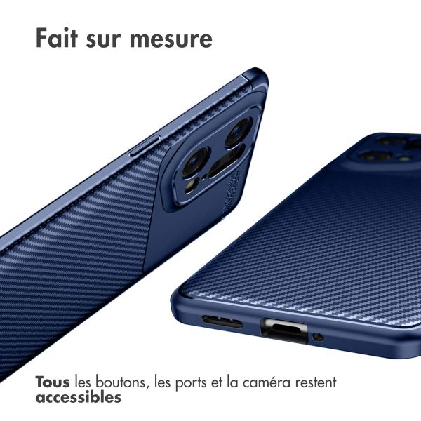 imoshion Coque silicone Carbon Oppo Find X5 Pro - Bleu