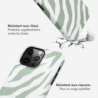 Selencia Coque arrière Vivid Apple iPhone 14 Pro Max - Colorful Zebra Sage Green