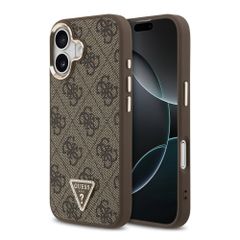 Guess Coque arrière en cuir avec logo Triangle classique et MagSafe Apple iPhone 17 - Marron