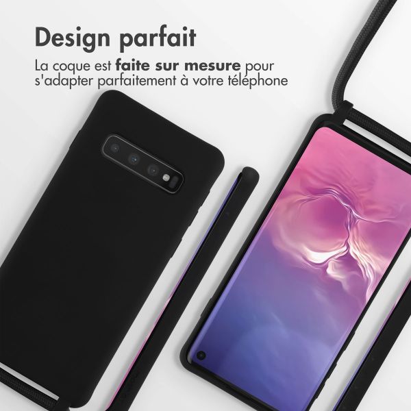 imoshion ﻿Coque en silicone avec cordon Samsung Galaxy S10 - Noir