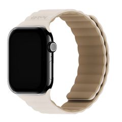 Holdit Bracelet en silicone magnétique Apple Watch Series 1 - 9 / SE (38/40/41 mm) | Series 10 / 11 (42 mm) - Light Beige / Beige