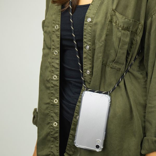 imoshion Coque arrière transparente avec cordon Samsung Galaxy S21 Ultra - Noir & Doré