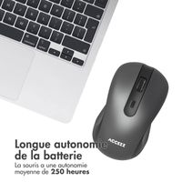 Accezz Souris sans fil - Bluetooth / Adaptateur USB-A - Gris