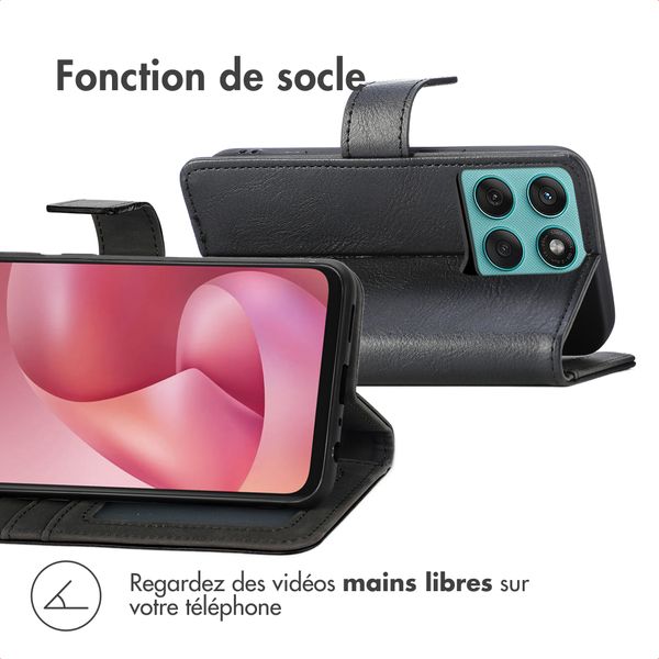 imoshion Étui de télephone portefeuille de luxe Motorola Moto G57 Power - Noir