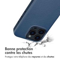 Accezz Coque arrière en cuir avec MagSafe Apple iPhone 16 Pro Max - Nightfall Blue
