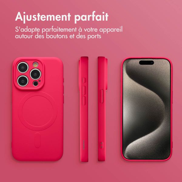 imoshion Coque Couleur avec MagSafe Apple iPhone 15 Pro Max - Neon Pink