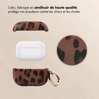 Selencia Coque Sabi motif panthère  Apple Airpods Pro / Pro 2 - Mocha Brown