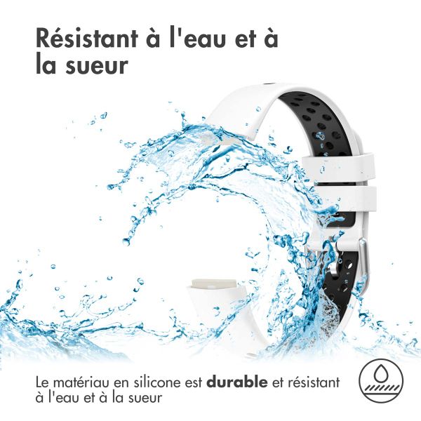 imoshion Bracelet sportif en silicone Fitbit Luxe - Blanc/Noir