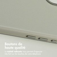 Accezz Coque arrière en cuir avec MagSafe Apple iPhone 17 - Light Grey