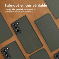 Accezz Étui de téléphone Slim Folio en cuir de qualité supérieure Samsung Galaxy S22 Plus - Vert