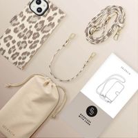 Selencia Étui de télephone portefeuille imprimé léopard Sabi Apple iPhone 14 / 13 - Soft Ivory