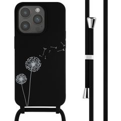 imoshion Coque design en silicone avec cordon Apple iPhone 15 Pro - Dandelion Black