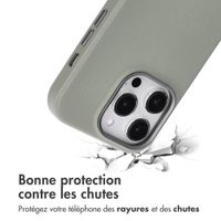 Accezz Coque arrière en cuir avec MagSafe Apple iPhone 14 Pro - Light Grey