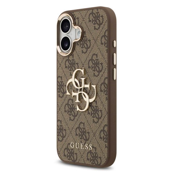 Guess Coque 4G Metal Logo Backcover Apple iPhone 17 - Gold Edge - Brown