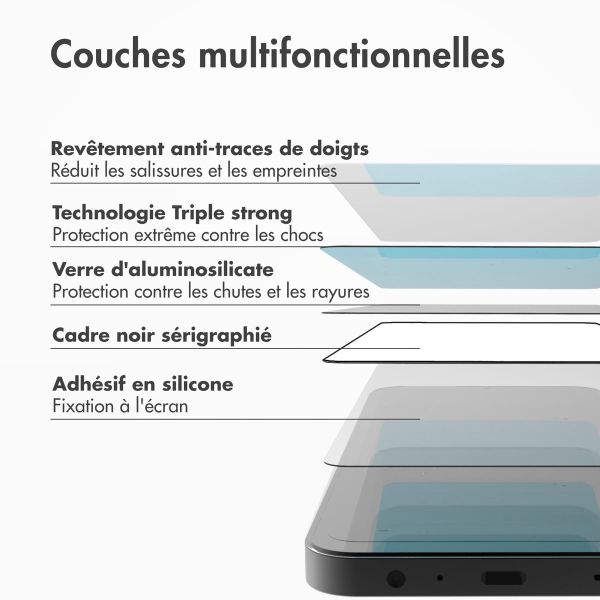 Accezz Protecteur d'écran intégral triple résistance avec applicateur Samsung Galaxy S22 / S23 - Transparent