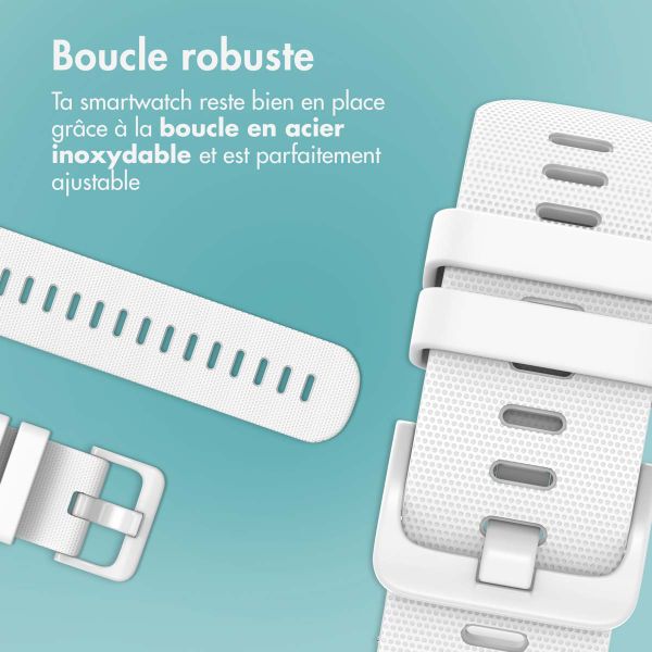 imoshion Bracelet sport en silicone avec boucle - Connexion universelle 22 mm - Blanc