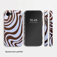 Selencia Coque arrière Vivid avec MagSafe Apple iPhone 17e / 16e - Dream Swirl Chocolate