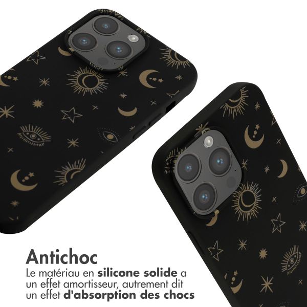 imoshion Coque design en silicone avec cordon Apple iPhone 14 Pro Max - Sky Black