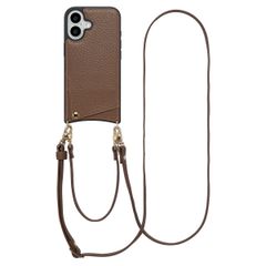 Selencia Coque de télephone Nova avec cordon et porte-cartes Apple iPhone 16 - Mocha Brown