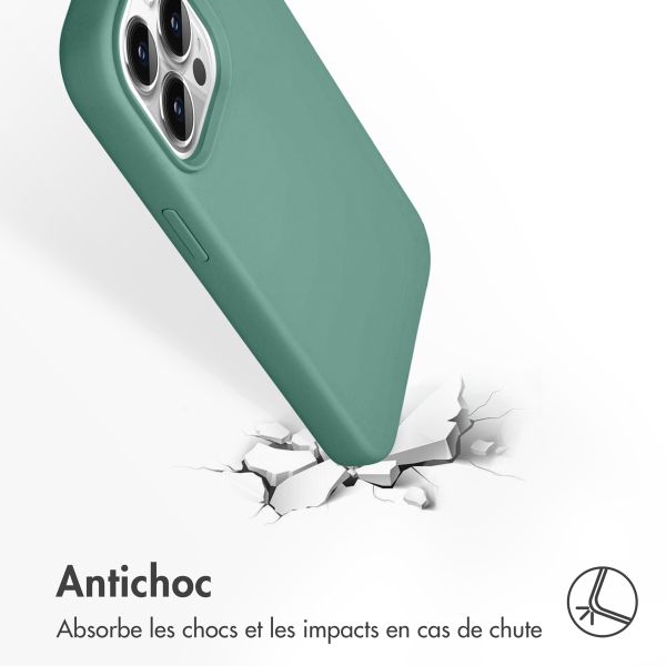 Accezz Coque Liquid Silicone Apple iPhone 13 Pro - Vert foncé
