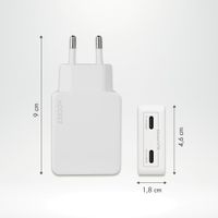 Accezz Chargeur GaN Ultra Slim - 2x USB-C - 65 W - Blanc