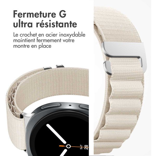 imoshion Bracelet en nylon Alpine Samsung Galaxy Watch 8 (40/44mm) / Classic (46mm) - Blanc