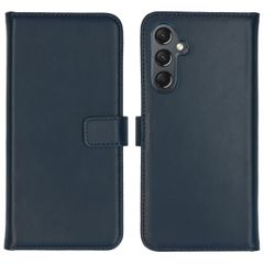 Selencia Étui de téléphone portefeuille en cuir véritable Samsung Galaxy A25 (5G) - Bleu