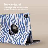 imoshion Coque tablette Design rotatif à 360° Apple iPad Air 5 (2022) / Air 4 (2020) - White Blue Stripes