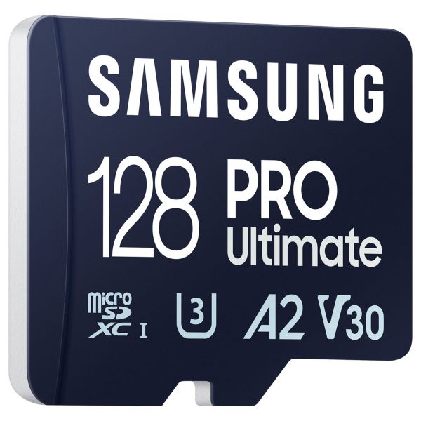 Samsung PRO Ultimate microSD - 128GB - Inclus un lecteur de cartes USB - UHS-I/U3/Full HD/4K UHD