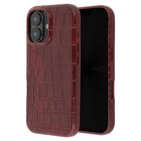 Selencia Coque arrière Croco avec MagSafe Apple iPhone 17 - Burgundy