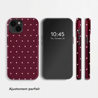 Selencia Coque arrière Vivid Apple iPhone 14 - Happy Dots Burgundy