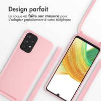 imoshion Coque en silicone avec cordon Samsung Galaxy A33 - Rose