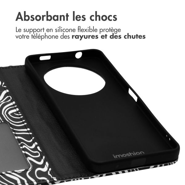 imoshion Étui de télephone portefeuille Design Xiaomi Redmi A3 - Black And White