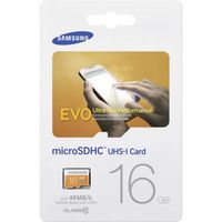 Samsung EVO Plus microSDHC 16 Go de classe 10 + adaptateur