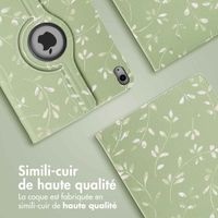 imoshion Coque tablette Design rotatif à 360° iPad 10 (2022) 10.9 pouces - Green Flowers