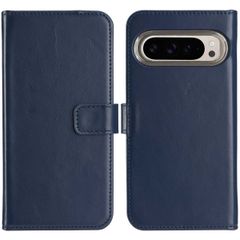 Selencia Étui portefeuille en cuir véritable Google Pixel 9 / 9 Pro - Bleu
