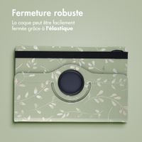 imoshion Coque tablette Design rotatif à 360° Samsung Galaxy Tab S11 - Green Flowers